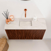 Mondiaz JOYA-DLUX 70cm meuble de salle de bains - couleur Ruby - Lavabo FAYE position Milieu Sans trou de robinet couleur Ostra. SW1423771