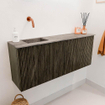 Mondiaz JOYA-DLUX 100cm meuble de salle de bains - couleur Shadow - Vasque FAYE position Gauche Sans trou de robinet couleur Oza. SW1425047