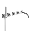 Hotbath Gal Set de finition robinet baignoire/douche encastrable thermostatique avec 2 robinets d'arrêt avec bec Chrome SW656191