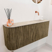 Mondiaz JOYA-DLUX Meuble de salle de bains 101,6cm - arrondi gauche couleur Dusk - Vasque FAYE position Droite Sans trou de robinet couleur Frappe SW1423095