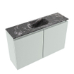 MONDIAZ TURE-DLUX Meuble toilette - 80cm - Greey - EDEN - vasque Lava - position centrale - sans trou de robinet SW1103940