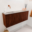 Mondiaz JOYA-DLUX 100cm meuble de toilette - couleur Ruby - Vasque FAYE position Gauche Sans trou de robinet couleur Glace. SW1423608