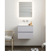 Mondiaz VICA ensemble de meuble de salle de bain - 60cm - meuble sous-vasque cale - 2 tiroirs - lavabo cloud milieu - sans trou de robinet - miroir LED - version XL 60cm de haut SW1097823