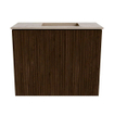 Mondiaz JOYA-DLUX 50cm toiletmeubel - kleur Walnut - Wastafel FAYE positie Rechts Zonder kraangat kleur Arena. SW1424308