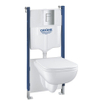 Grohe Start Edge Pack WC avec plaque de commande et WC suspendu - abattant WC - couvercle frein de chute - bleu/blanc SW878180