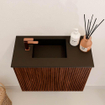 Mondiaz JOYA 50cm toiletmeubel - kleur Ruby - Wastafel FAYE positie Links 1 kraangat kleur Urban. SW1421795