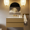 MONDIAZ VICA-DLUX Ensemble meuble de salle de bains - 100cm - meuble bas oro - 2 tiroirs - lavabo encastré cloud au milieu - sans trous de robinet - version haute 60cm - glace SW1088217