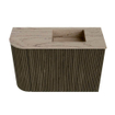 Mondiaz JOYA-DLUX Meuble de toilette 61,6cm - arrondi gauche couleur Shadow - Vasque FAYE position Droite 1 trou de robinet couleur Arena. SW1424824