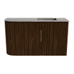 Mondiaz JOYA-DLUX 71.6cm meuble de salle de bains - arrondi gauche couleur Walnut - Vasque FAYE position Droite 1 trou de robinet couleur Oza SW1424577