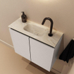 MONDIAZ TURE-DLUX 60cm toiletmeubel Linen. EDEN wastafel Ostra positie midden. Met 1 kraangat. SW1104947