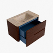 Mondiaz CIRO-DLUX Meuble de salle de bains - 80x45x50cm - Plan vasque Solid surface Saba - 1 lavabo au milieu - 1 trou de robinet - 2 tiroirs - Ruby SW1532136
