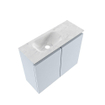 MONDIAZ TURE-DLUX Meuble toilette - 60cm - Clay - EDEN - vasque Opalo - position gauche - sans trou de robinet SW1104244