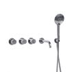 Fortifura Nebbio Badcombinatie-set - thermostaatkraan - wandaansluitbocht met handdouchehouder - metalen doucheslang - ronde handdouche - uitloop - chroom SW1237988