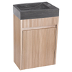 Differnz Hura Lavabo pour WC - 40x22x11cm - pierre calcaire - gris SW1236898