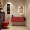 MONDIAZ TURE-DLUX Meuble toilette - 120cm - Fire - EDEN - vasque Lava - position droite - 1 trou de robinet SW1103804