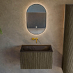 Mondiaz KURVE Ensemble meuble de salle de bains - 70x46x40cm - 1 tiroir - lavabo solid surface - central - sans trou de robinet - Shadow SW1414177