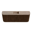 Mondiaz JOYA-DLUX 113.2cm toiletmeubel - ronding links en rechts kleur Walnut - Wastafel FAYE positie Midden 1 kraangat kleur Saba. SW1424700