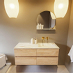 MONDIAZ VICA-DLUX Ensemble meuble de salle de bains - 120cm - meuble bas Washed Oak - 4 tiroirs - vasque encastrée cloud à droite - sans trous de robinetterie - version hauteur 60cm - frape SW1088802