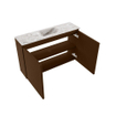 MONDIAZ TURE-DLUX Meuble toilette - 80cm - Rust - EDEN - vasque Glace - position centrale - sans trou de robinet SW1103491