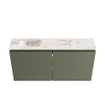MONDIAZ TURE-DLUX meuble WC 100 cm Army. Lavabo EDEN Frappe position gauche. Sans trou de robinet. SW1102638