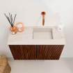 Mondiaz JOYA-DLUX 60cm toiletmeubel - kleur Ruby - Wastafel FAYE positie Rechts Zonder kraangat kleur Meli. SW1425337