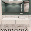 ENSEMBLE DE MEUBLE MONDIAZ LUSH - 180 cm - 2 tiroirs - lavabo BARCO - vasque à droite - 0 trous de robinet - sous-couche SW409687