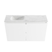 MONDIAZ TURE-DLUX Meuble WC 80 cm Talc. EDEN lavabo Opalo position gauche. Sans trou de robinet. SW1104140