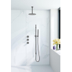 Fortifura Nebbio Ensemble de douche pluie - robinet encastré - élément encastré - barre de douche - flexible de douche lisse - douchette bâton - bras de plafond 20cm - douche de tête 30cm - gunmetal brossé PVD (anthracite) SW1447144