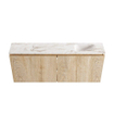 MONDIAZ TURE-DLUX Meuble de toilette 120cm Washed Oak. EDEN lavabo Frappe position droite. Sans trou de robinet. SW1103074