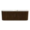 Mondiaz JOYA-DLUX 113.2cm toiletmeubel - ronding links en rechts kleur Walnut - Wastafel FAYE positie Midden 1 kraangat kleur Frappe. SW1422340
