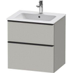 Duravit D-neo Meuble sous vasque 61x46.2x62.5cm 2 tiroirs Gris béton mat SW640925