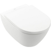 Villeroy & Boch Subway 2.0 WC suspendu - 56cm - avec réservoir encastré Geberit UP320 - avec abattant de WC Saniclass - plaque de commande QeramiQ Push - boutons rectangulaires - noir mat SW1431060