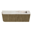 Mondiaz JOYA-DLUX Meuble WC - arrondi gauche couleur Dusk - Vasque FAYE position Droite 1 trou de robinet couleur Frappe SW1423130