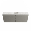 MONDIAZ TURE-DLUX Meuble toilette - 120cm - Smoke - EDEN - vasque Ostra - position centrale - 1 trou de robinet SW1105134