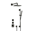 Hotbath Gal IBS40 ensemble de douche de tête encastré - 2 fonctions - bras mural 35cm - douche de tête carrée 22cm - Gunmetal brossé PVD SW656362
