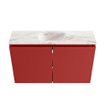 MONDIAZ TURE-DLUX Meuble toilette - 80cm - Fire - EDEN - vasque Frappe - position centrale - sans trou de robinet SW1102750