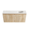 MONDIAZ TURE-DLUX Meuble toilette - 100cm - Washed Oak - EDEN - vasque Ostra - position droite - 1 trou de robinet SW1105178