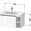 Duravit D-Neo wastafelonderkast 78.4x44x45.2cm 1 lade met softclose Eiken (zwart) Mat SW641116