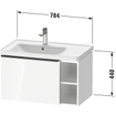 Duravit D-Neo wastafelonderkast 78.4x44x45.2cm 1 lade met softclose Taupe Mat OUTLETSTORE STORE25589