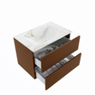 MONDIAZ VICA-DLUX Ensemble meuble de salle de bains - 70cm - meuble bas Rust- 2 tiroirs - lavabo encastré Cloud central - 1 trou de robinet - version haute 60cm - Frappe SW1089164