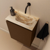 MONDIAZ TURE-DLUX Meuble de toilette 40 cm Rust. Lavabo EDEN Frappe position droite. Sans trou de robinet. SW1102961