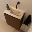 MONDIAZ TURE-DLUX Meuble toilette - 40cm - Rust - EDEN - vasque Frappe - position droite - sans trou de robinet SW1102961