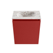 MONDIAZ TURE-DLUX Meuble toilette - 40cm - Fire - EDEN - vasque Glace - position centrale - sans trou de robinet SW1103272