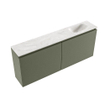 MONDIAZ TURE-DLUX Meuble de toilettes 120 cm Army. Lavabo EDEN Ostra position droite. Avec 1 trou de robinet. SW1104723
