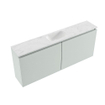 MONDIAZ TURE-DLUX Meuble de toilettes 120 cm Greey. EDEN vasque Opalo position milieu. Sans trou de robinet. SW1104335