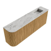 Mondiaz JOYA-DLUX Meuble de salle de bains - 111,6cm - arrondi gauche couleur Chêne - Vasque FAYE position Droite 1 trou de robinet couleur Glace SW1422015