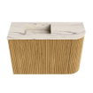 Mondiaz JOYA-DLUX Meuble de toilette 61,6cm - arrondi droit couleur Chêne - Lavabo FAYE position Gauche Sans trou de robinet couleur Nata SW1424028