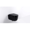 FugaFlow Eccelente Pietra Swirl Ensemble WC suspendu - 36,5x53,0cm - chasse profonde - sans rebord - abattant à fermeture douce - noir mat SW1469386