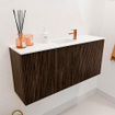 Mondiaz JOYA 90cm meuble de salle de bains - couleur Walnut - Vasque FAYE position Milieu 1 trou de robinet couleur Talc. SW1421255