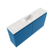 MONDIAZ TURE-DLUX meuble WC 100cm Jeans. EDEN lavabo Ostra position milieu. Sans trou de robinet. SW1104924